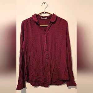 Promod Deep Red Textured Top